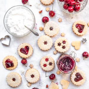 Heart Cookies with Spiced Cherry Jam