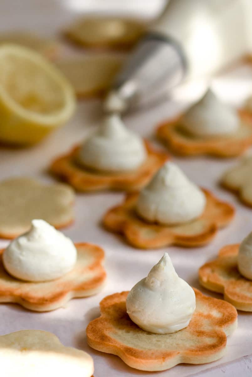 Lemon Biscuits shown during decorating.