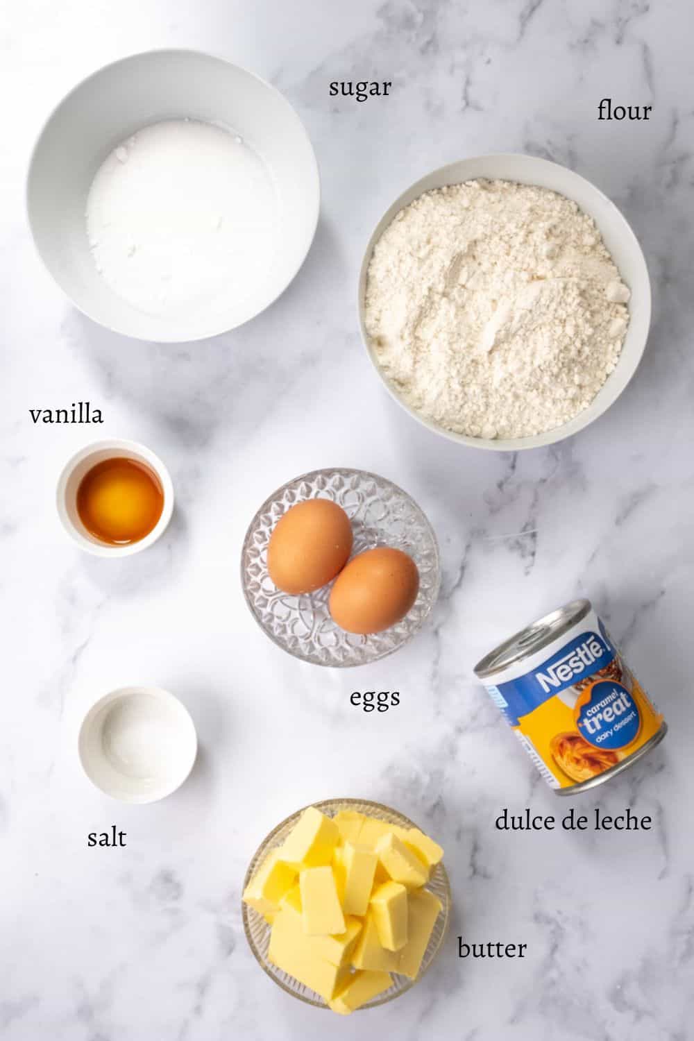 Ingredients for Dulce de Leche Cookies