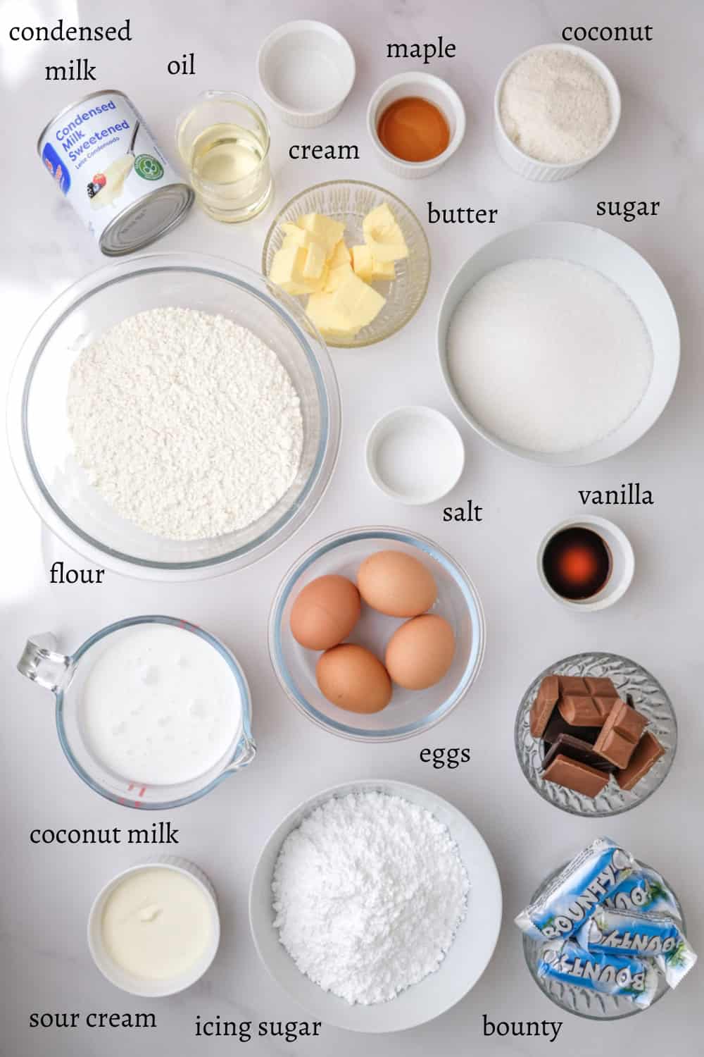 Image showing ingredients needed to make this cake.